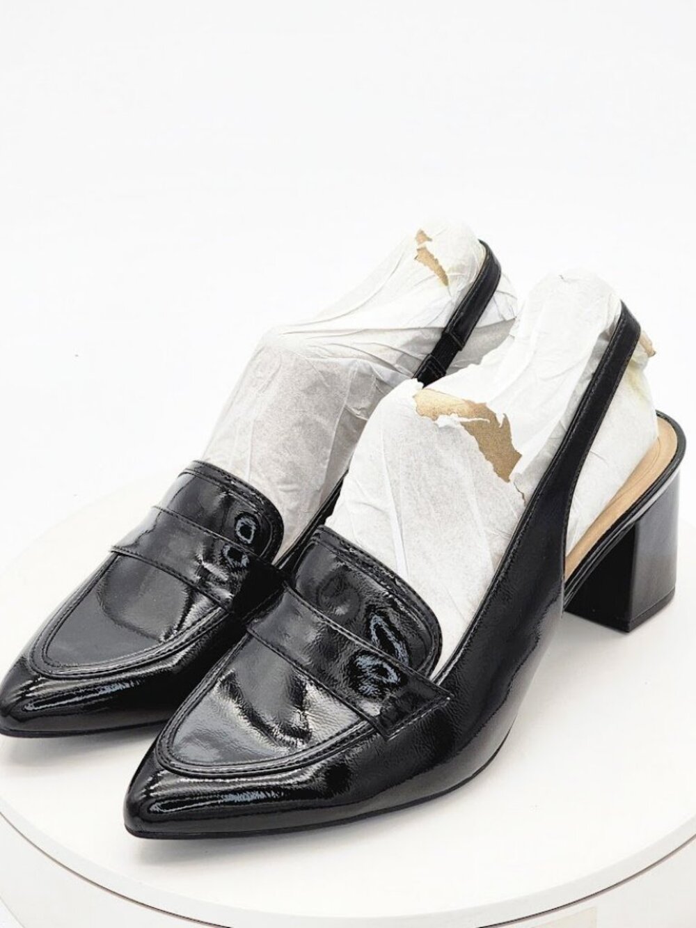 LifeStride Angel Black Patent Slingback Loafer Pumps Block Heel Women’s Size 9 - Picture 7 of 11